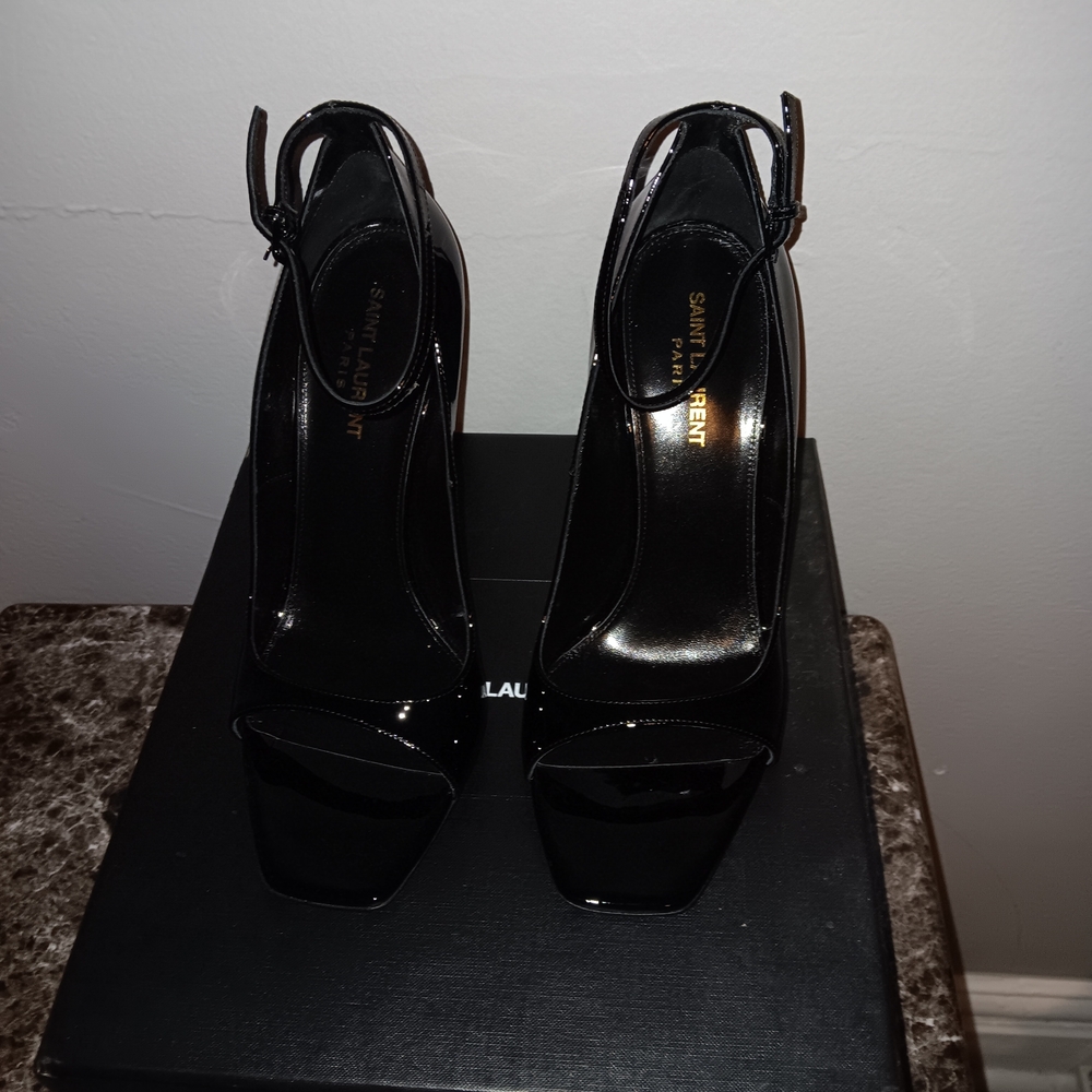 Saint Laurent Opyum Heels Patent Leather Womens Shoes EU 40.5 / US 10 New W/Box